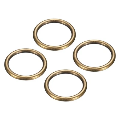 Metal O Ring, 4 Pcs 2.4 Inch OD 1.8 Inch ID 7mm Thick Seamless Dark Gold - Imagem 1 de 4