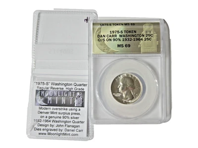 Very Rare 1975 90% silver Washington Quarter overstrike Daniel Carr - Image 1 of 4