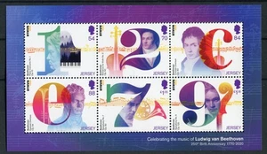 Jersey Block 2437 - 2442 Beethoven MNH 2 Pfund Block BTHVN 2020 postfrisch - Picture 1 of 3