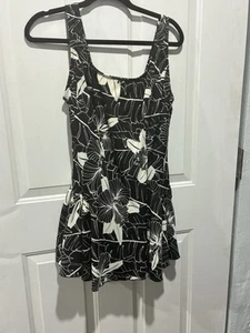 Maxine Of Hollywood Swimdress Womens Size 18 Black White Tropical Print - Picture 1 of 5