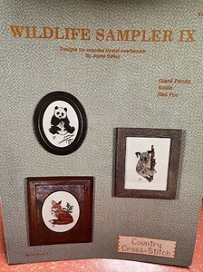 WILDLIFE SAMPLER IX Mini Album 9 Panda Fox Cross Stitch Pattern Leaflet - Picture 1 of 2