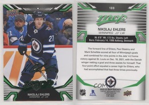 2022-23 Upper Deck MVP Green Script Nikolaj Ehlers SP #189