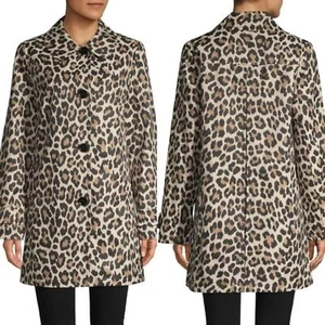 Kate Spade Leopardenmuster Einreiher Trench Regenmantel Größe M Neu ohne Etikett - Bild 1 von 10