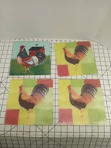 Four (4) Rooster Cooking Concepts Cutting Boards Trivit Glass - Picture 1 of 5