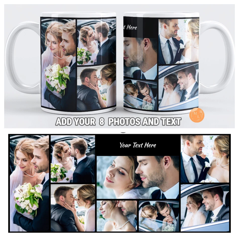 MLCASES Personalised Photo Mug Custom Design Cup Coffee Tea Add Text Name Gift 02