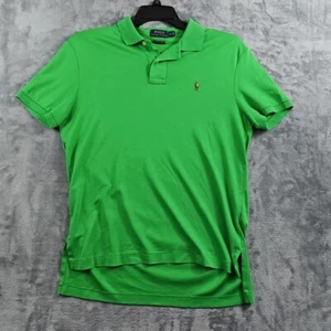 Polo vintage Ralph Lauren Mend M verde Pima morbida tinta unita manica corta golf - Foto 1 di 8