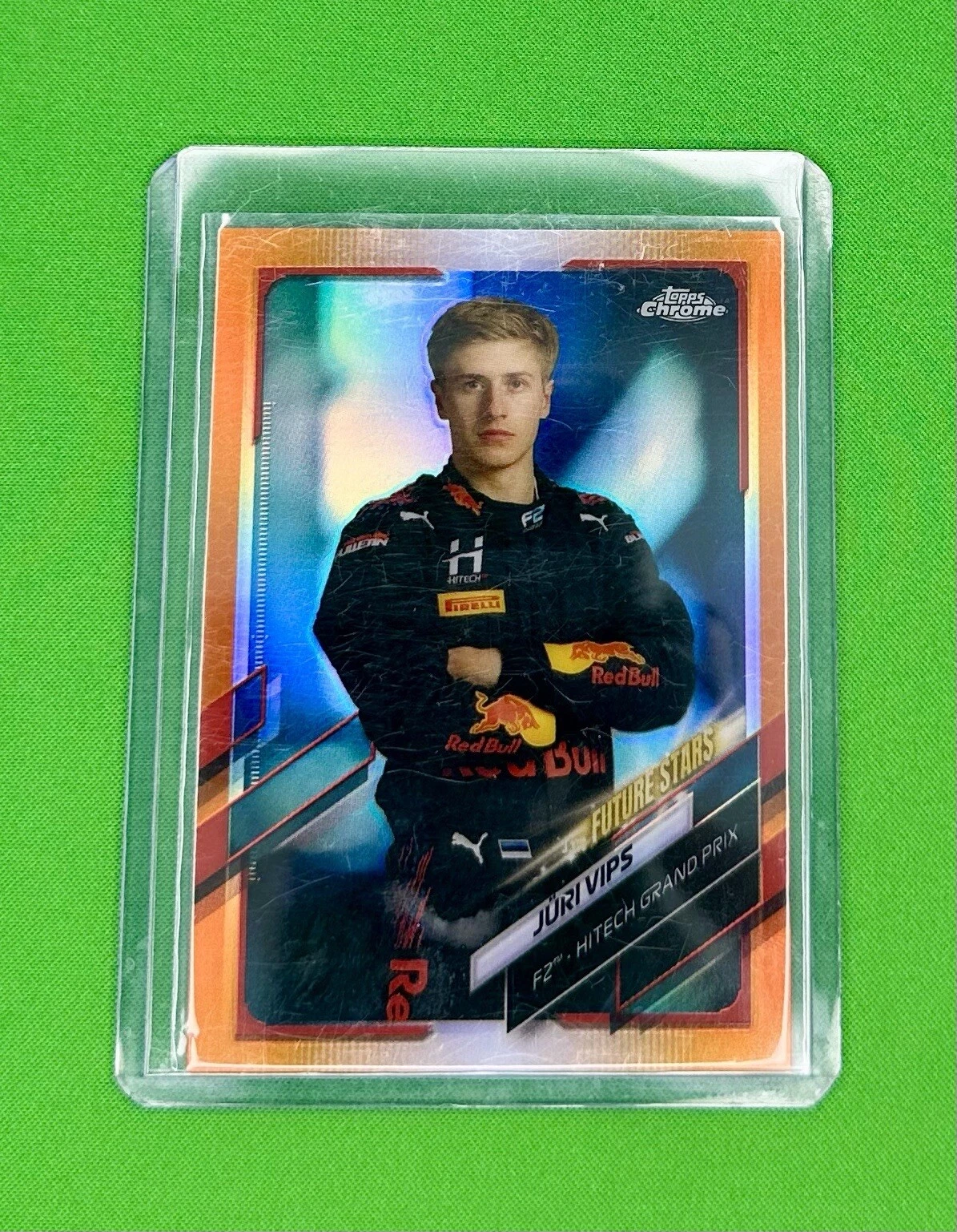 2021 Chrome Formula 1 Future Stars Orange and Red Refractor Juri Vips #69