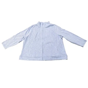 T By Talbots Full Zip Sweater Blue 53093622 Women Plus Size 3X NWT - Picture 1 of 11