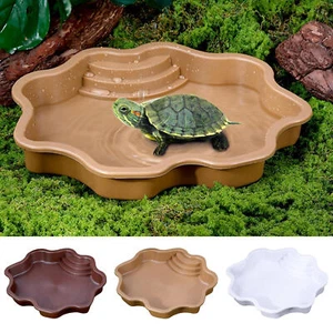 Turtle Pool Reptile Water Dish with Ramp Turtle Bath Turtle Water Bowl Reptile - Picture 1 of 15