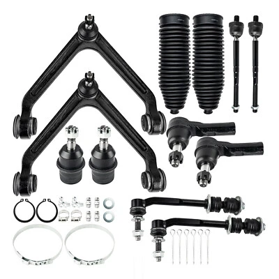 12pc Front Upper Control Arms 16mm Tierod SwayBar Kit for 2004-06 Dodge Durango - Imagem 1 de 4