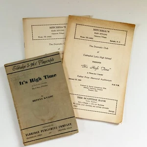 It's High Time Playscript and Playbill Cathedral High School Raleigh NC 1960 - Picture 1 of 20