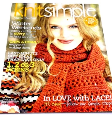 Knit Simple Vtg Y2K  Magazine Knitting Pattern Bk Winter Weekends Sweater Crafts - Image 1 of 4