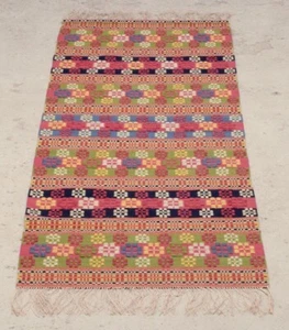 Swedish textile artist. Handwoven wool tapestry. Multicolored. Geometric pattern - Picture 1 of 6