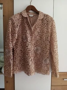 Vintage Jacke Spitzenjacke festliche Jacke Gr. 42 (ca.) - Bild 1 von 6