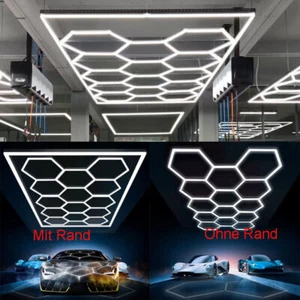 14 HEX Hexagon LED Lampe Röhren Werkstatt Garage Wand Leuchte Waben Beleuchtung - Bild 1 von 27