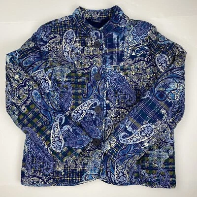 Abrigo Blazer Chaqueta Acolchada Vintage Para Mujer Gloria Vanderbilt con Bolsillos Talla L Foto 1 de 4