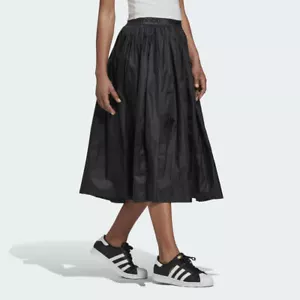 adidas Originals women Loose fit PLEATED MIDI SKIRT Logo Elastic Waist New - Picture 1 of 49