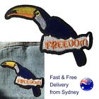 Freedom Toucan Iron On Patch Free As Bird Word Tucan Free Speech Iron-On Patches