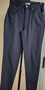 VINTAGE DOLCE&GABBANA BLACK POLYAMIDE/SPANDEX JEANS STYLE PANTS SIZE 14 - Picture 1 of 15