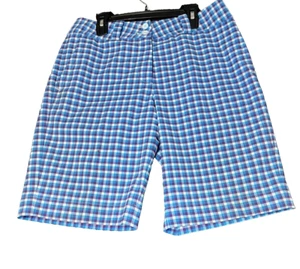 Bermuda Nike Golf Shorts Donna Taglia 4 Blu Viola Plaid Sportivi Attivi Estivi - Foto 1 di 12