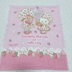 Sanrio Strawberry Shortcake & Hello Kitty Face Towel Pink Kawaii From Japan Rare