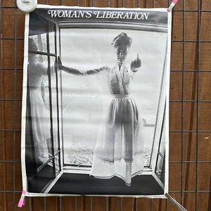 Woman’s Lib Poster 1970 Vtg Black & White - Picture 1 of 3