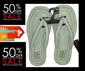 No Boundaries Women's SIZE 11 Mint Puffy Faux Leather Thong Flip Flop Sandals - Picture 1 of 11