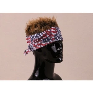 SOMBREROS DE PELO FLAIR CON CABELLO EE. UU. BANDANA CABELLO MARRÓN CALIDAD SURF FIESTA PELUCA DIVERTIDA - Imagen 1 de 2
