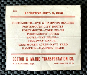 BOSTON & MAINE TRANSPORT CO BUS LINE TABELLA ORARIA SETTE 9, 1942 BROCHURE - Foto 1 di 4