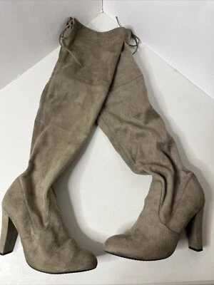 Steve Madden Preciosas Botas Marrón Imitación Gamuza Tacón Sobre la Rodilla Talla 10 M Foto 1 de 4