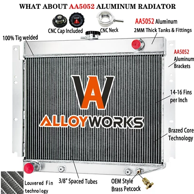 3 Row Aluminum Radiator for 1969-71 1970  Dodge D/W 100 200 300 Pickup V8 Engine - Image 1 of 4
