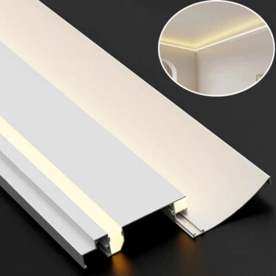 10 x LED Channel Aluminum Spotless LED Diffuser Channel Drywall Ceiling Lighting - Image 1 of 4