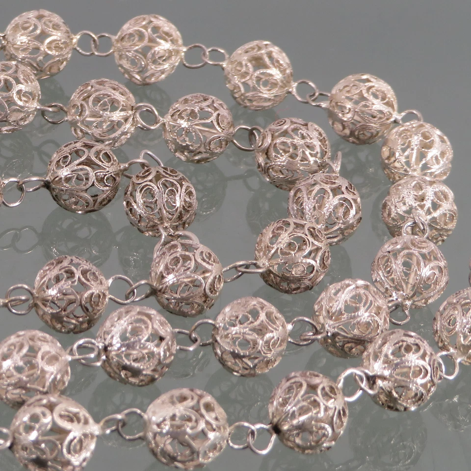 Filigrana Argento Catena ° Portugal 833/1000 Extra Lungo ° Sfera - Immagine 1 di 4