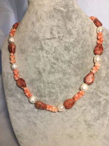 Wunderschöne echte Korallen- Perlenkette Alte Natur-Korallen 51-52cm lang - Bild 1 von 11