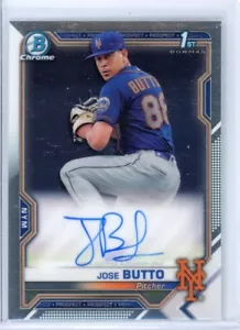 2021 Bowman Chrome Jose Butto 1° RC Autografo New York Mets CPA-JBU - Foto 1 di 2