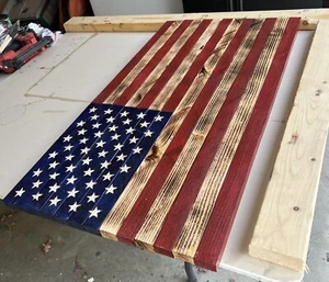 Wooden American Flag | Rustic American Flag | Wood Wall Art | Handmade - Picture 1 of 1
