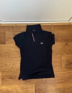 FRED PERRY Womens Polo Shirt 38 Medium Green Cotton - Picture 1 of 7