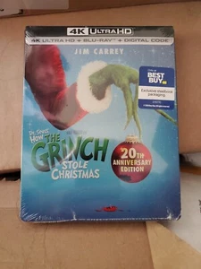 How The Grinch Stole Christmas Steelbook 4K UHD, Blu-ray 20th ANNIVERSARY NEW - Picture 1 of 2