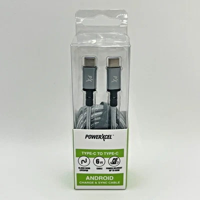PowerXcel Type-C to Type-C 6ft Charge & Sync Cable - Power Delivery 60W - Image 1 of 2