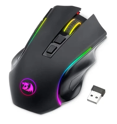 Redragon M602 Griffin RGB Gaming Mouse, Spectrum Backlit M602-KS, Black Wireless - Image 1 of 4