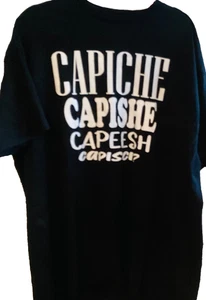 Gilden Dry Blend Men’s Black 2XL Funny Graphic T-Shirt”Capiche Capishe Capeesh” - Picture 1 of 3