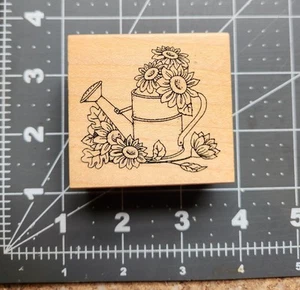 Tolle Impressionen Stempel. Wasserkanne mit Blumen, Frühling Vintage B15 - Bild 1 von 6