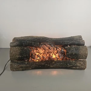 Vintage 24" Faux Einsatz leuchtende Scheite Licht & Flamme Motor Bewegung funktioniert - Bild 1 von 11