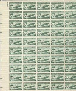 US Stamp - 1957 International Naval Review - 50 Stamp Sheet #1091 - Picture 1 of 1