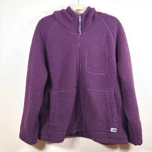 The North Face Women's Ridge Fleece Full Zip Hoodie Sz L Blackberry Wine Cozy - Picture 1 of 11