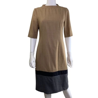 Pendleton Womens Sheath Dress Size 6 100% Virgin Wool Made In USA Brown Gray - Image 1 of 4