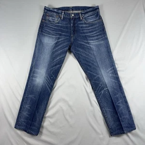 Pantalones de mezclilla Polo Ralph Lauren para hombre 33x30 azul 867 clásicos preppy lavado medio bigote - Imagen 1 de 11
