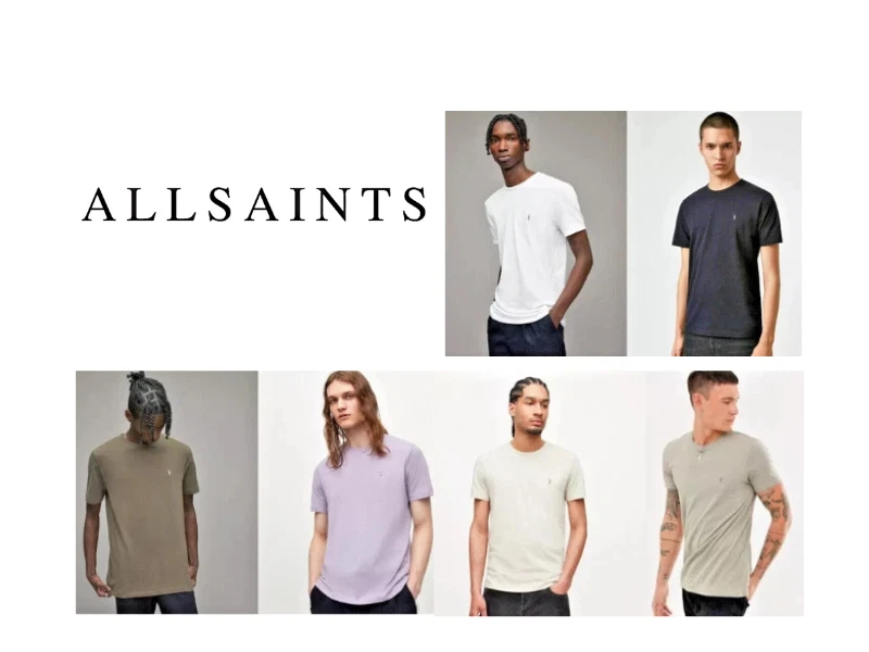 AllSaints Mens Tonic TShirt Crewneck Top SS Casual Designer Cotton Tee AllSaints - Image 1 of 1