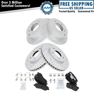 Front and Rear Brake Pad & Rotor Kit Fits 2008-2016 Mitsubishi Lancer - Image 1 of 4