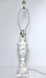 Vintage Alabaster Urn Lamp Italian Pedestal Carved Marble Stone Finial 29" - Picture 1 of 24